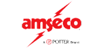 The amseco logo has a lightning bolt on it.